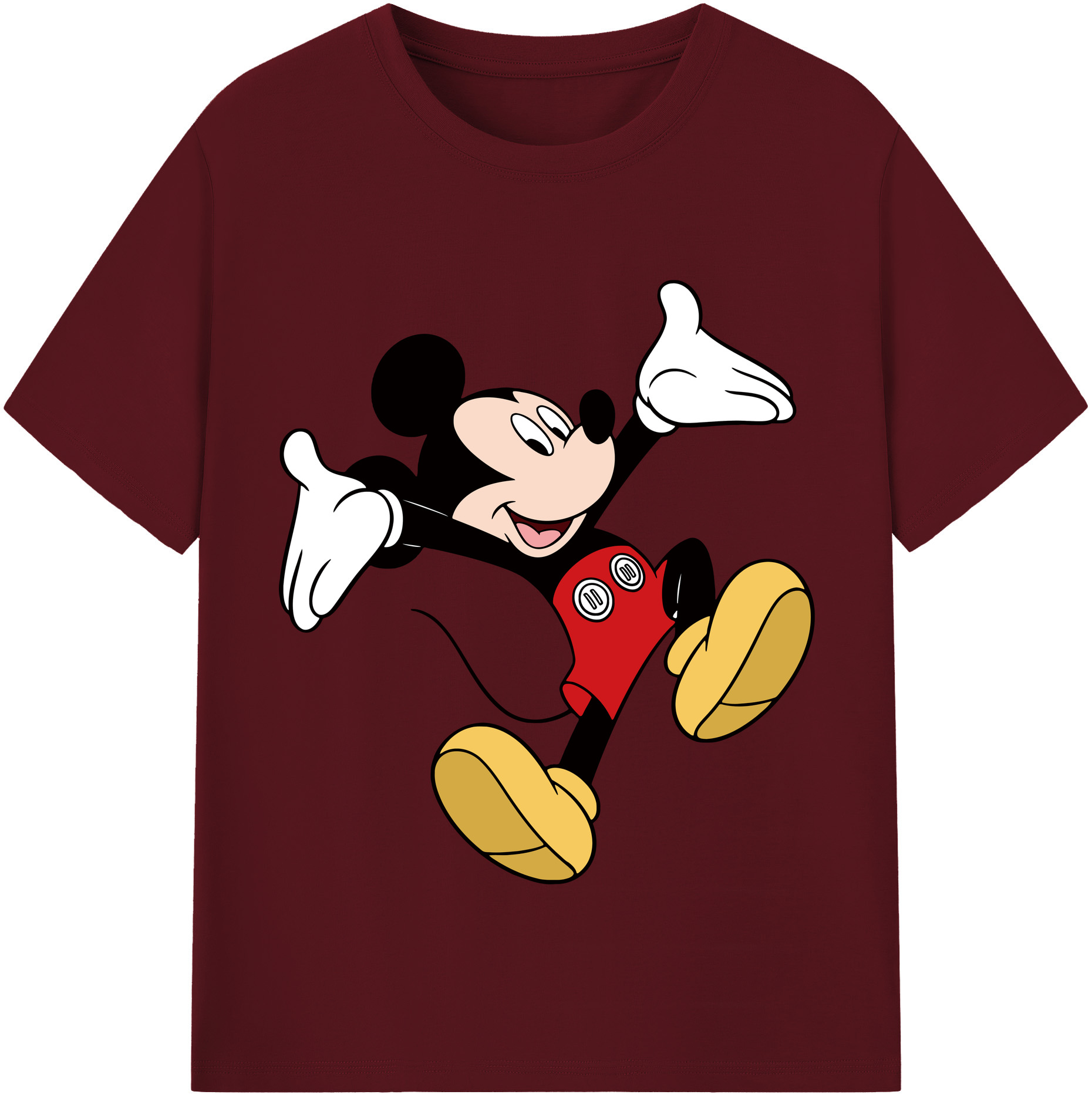 （画像用） ミッキーマウス Mickey Mouse 綿100％半袖Tシャツ（フロントプリント）